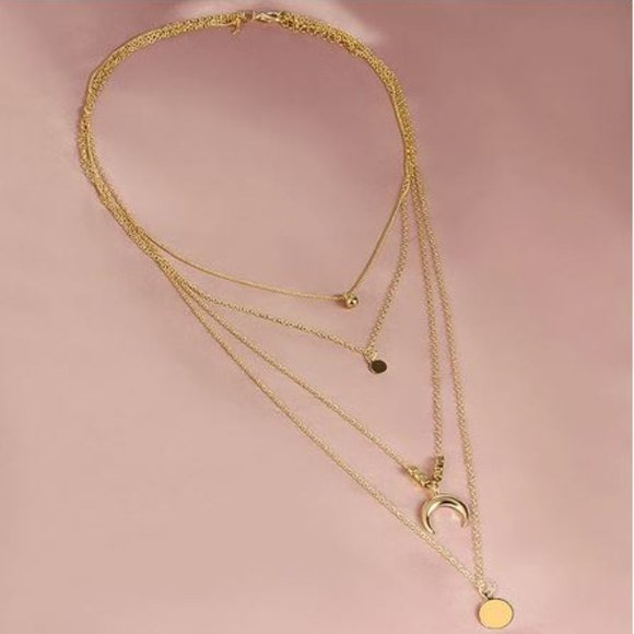Gold Tone Necklace Multi-layer - Picture 4 of 4